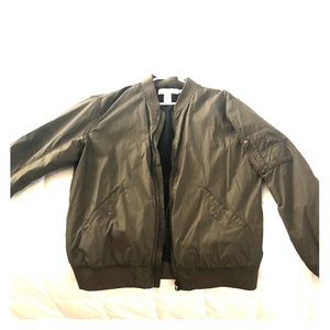 H&M Olive Bomber Jacket - Size Large